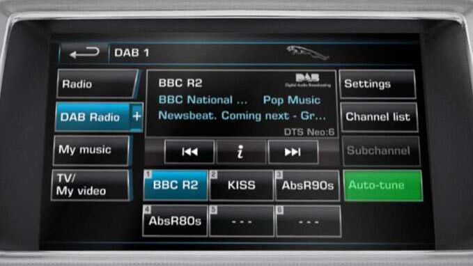 Jaguar Infotainment screen radio