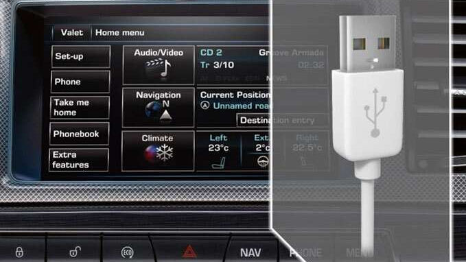 Jaguar XF infotainment screen USB