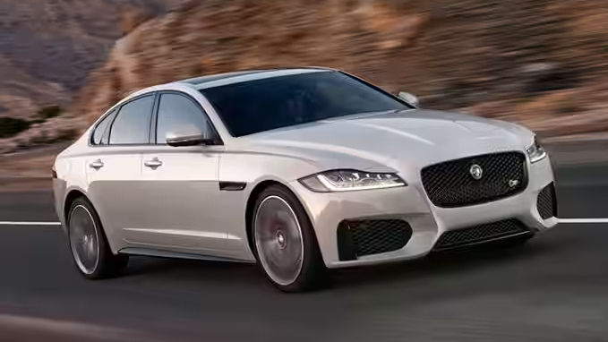 Jaguar XF model in white