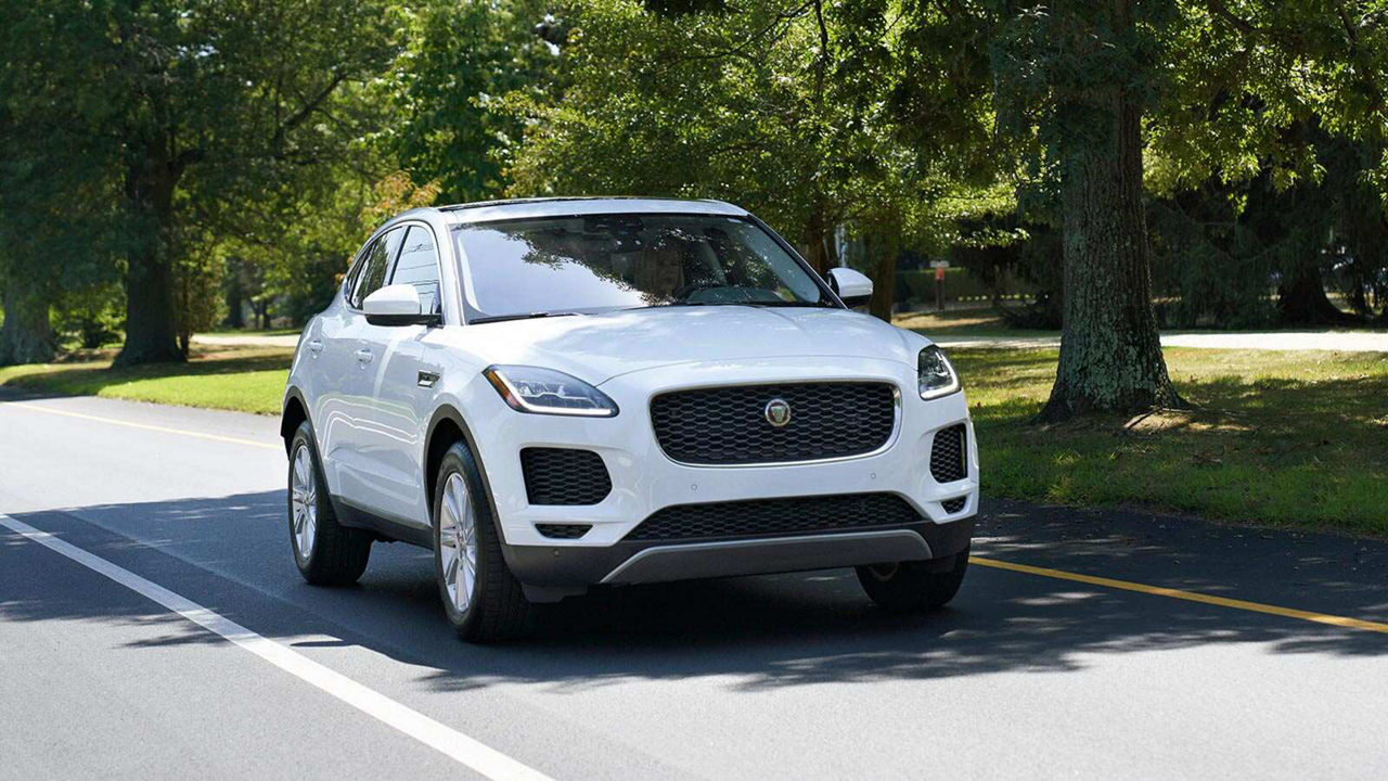 E-Pace driving down the road