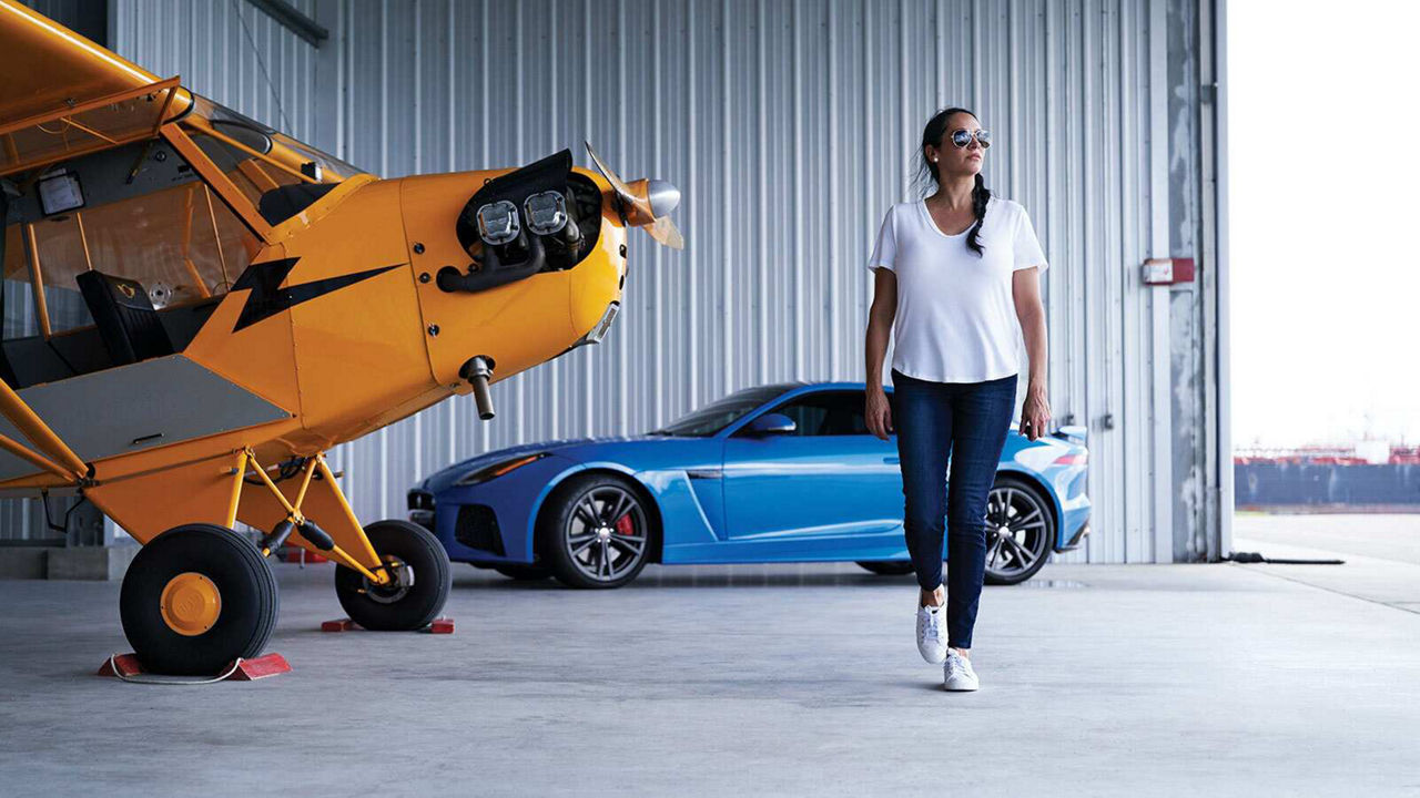 Sharon Chapman in her hangar