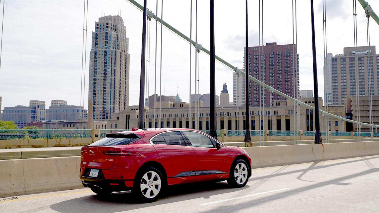 I-Pace on a bridge