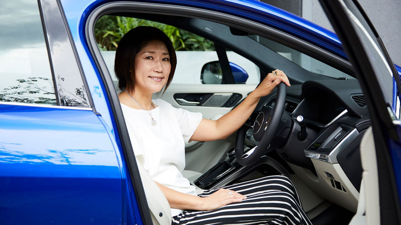 Kumi Sato in her I-Pace