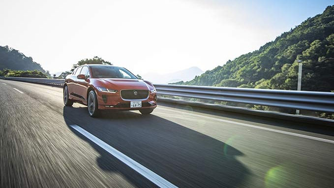 Jaguar I-Pace driving on road