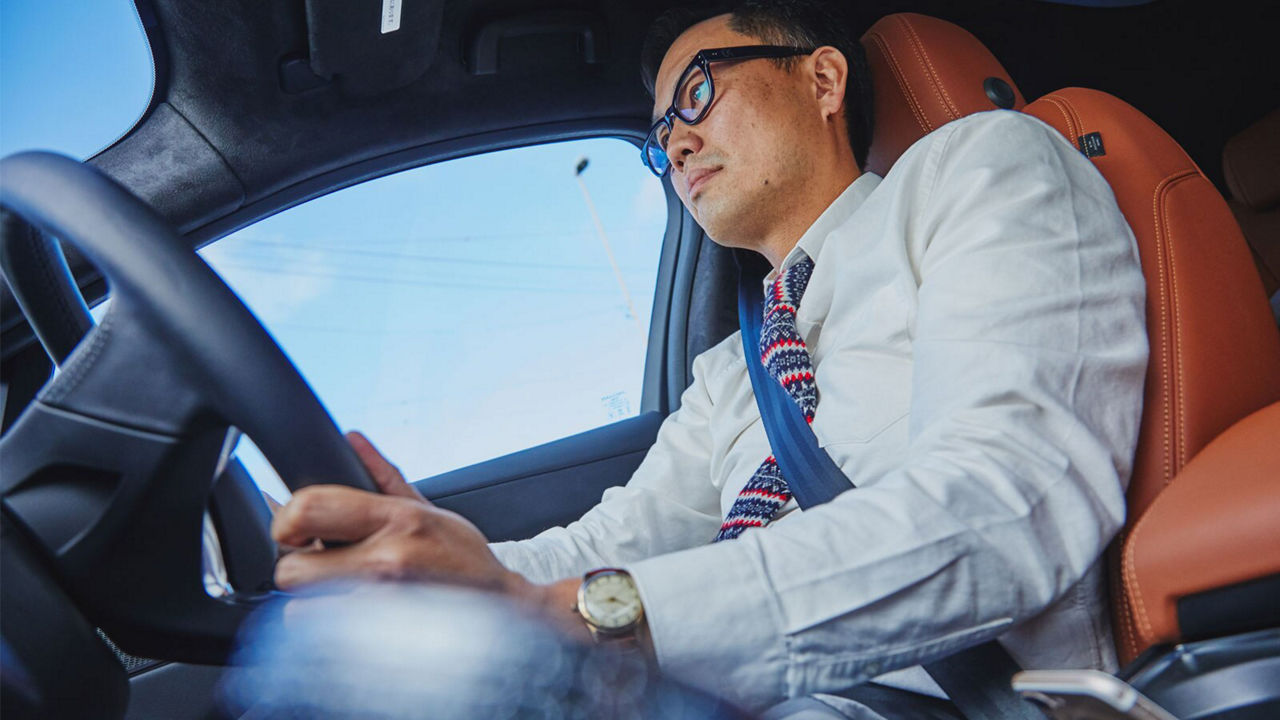 Soichi Kageyama in a Jaguar I-Pace