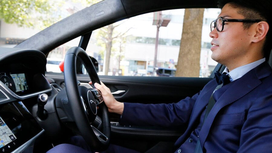 Yukitaka Yoshikawa in a Jaguar I-Pace