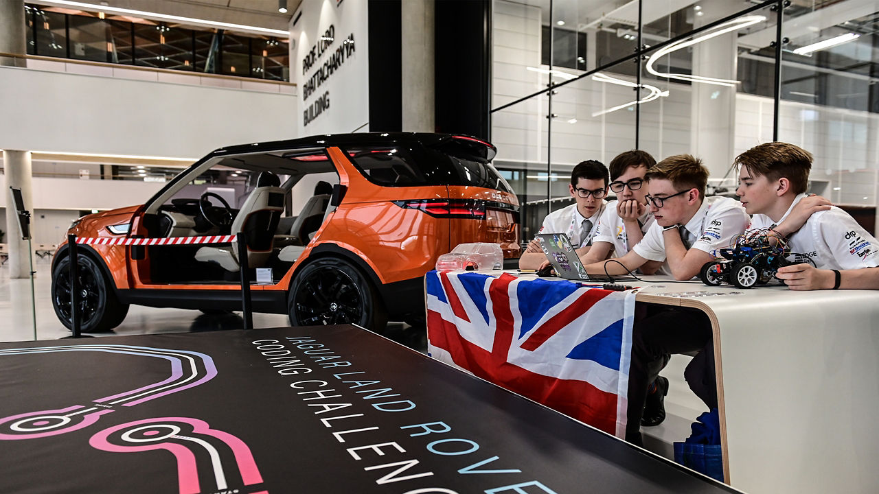 Landrover Showroom with Schools Student