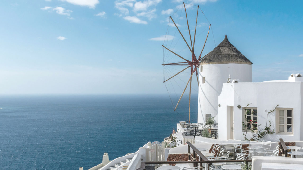 View of a mill in Mykonos