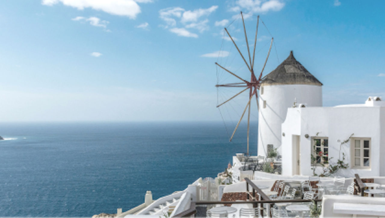 View of a mill in Mykonos