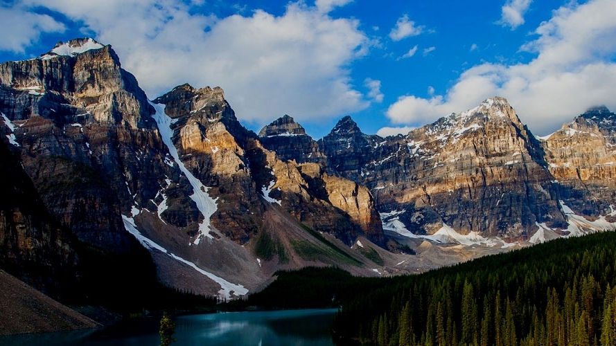 Mountain and lake scene