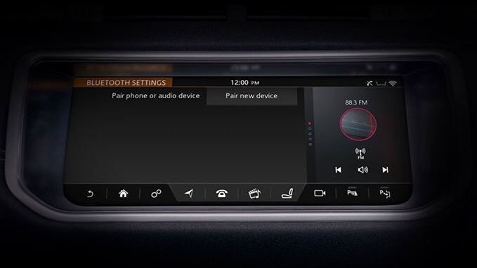 Range Rover screen bluetooth setting