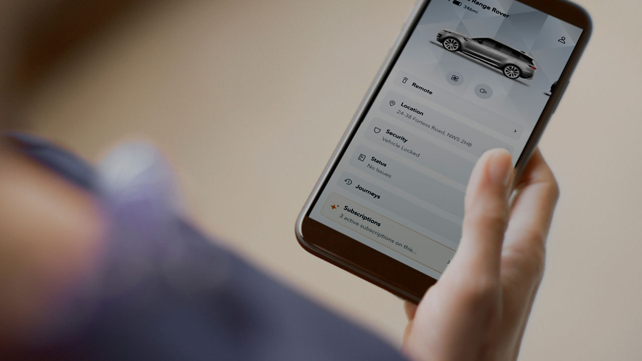 Range Rover In control app homepage