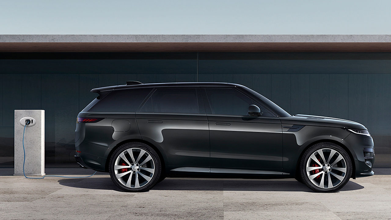 Range Rover Sport at an EV charging station