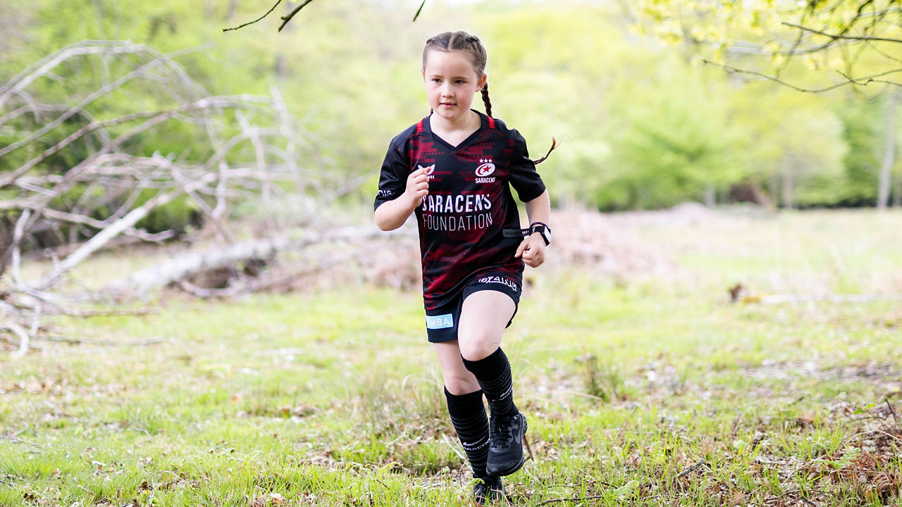 Girl running on the ground