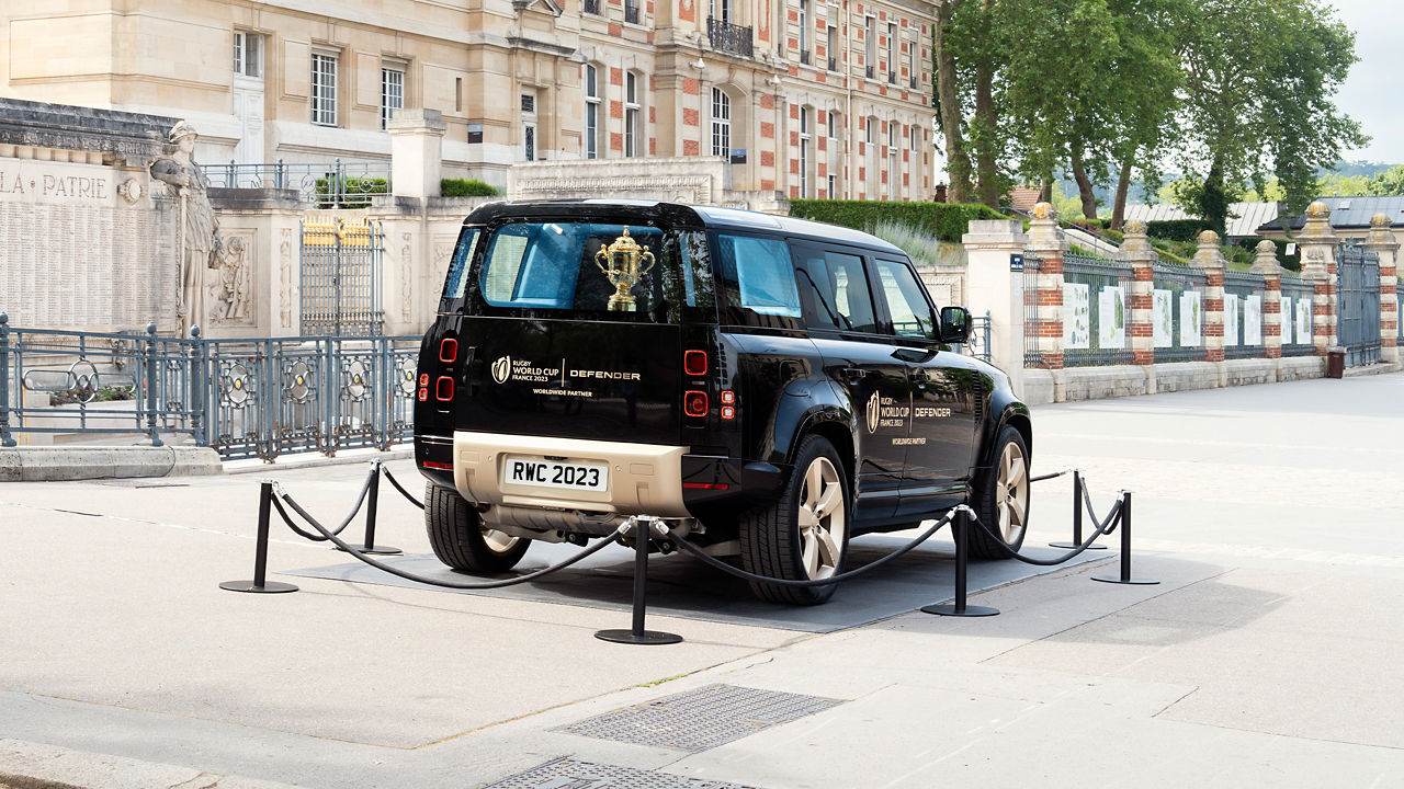 Rear view of parked car