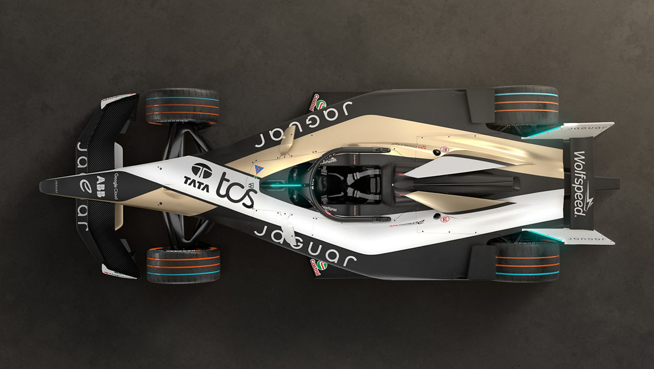 top view of Jaguar racing car