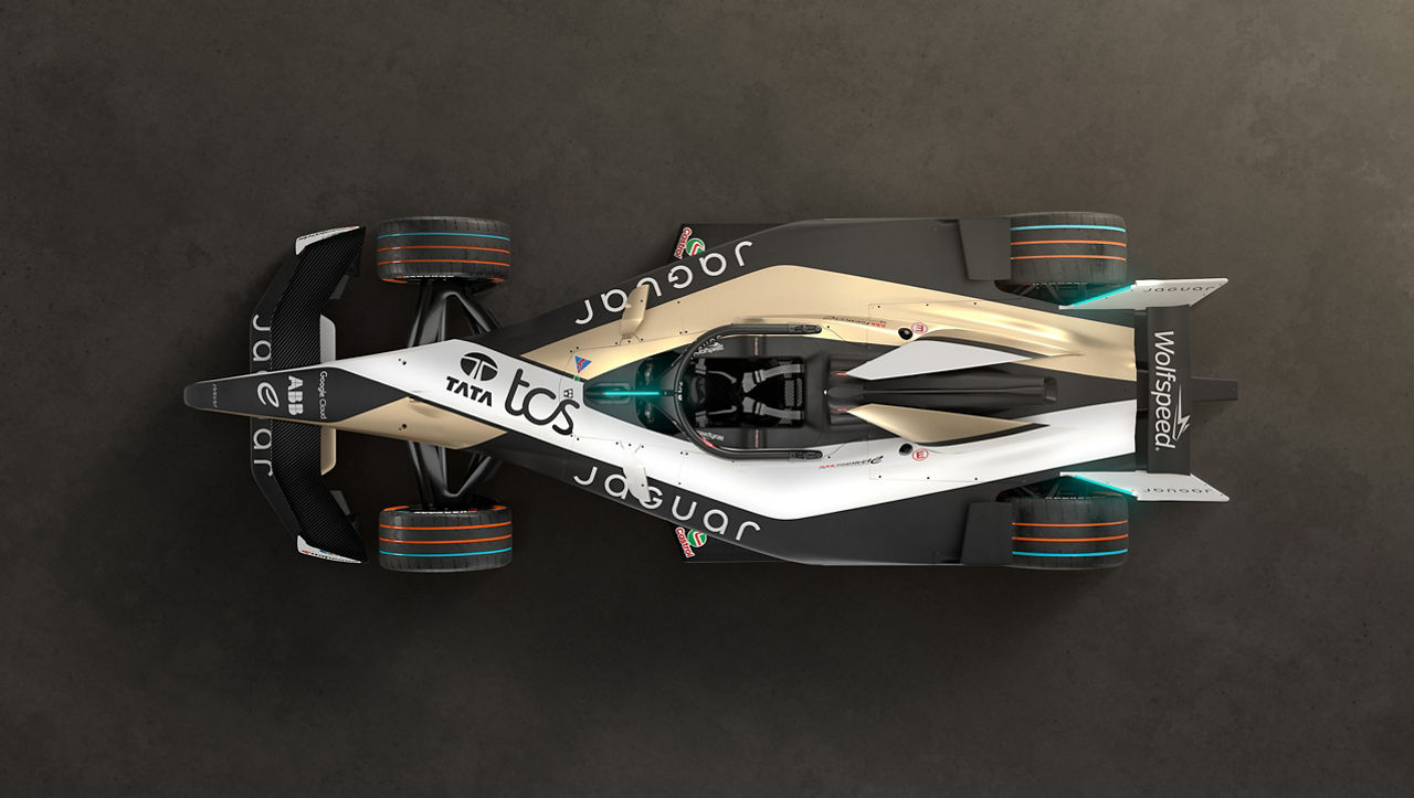 Jagua racing car top view.