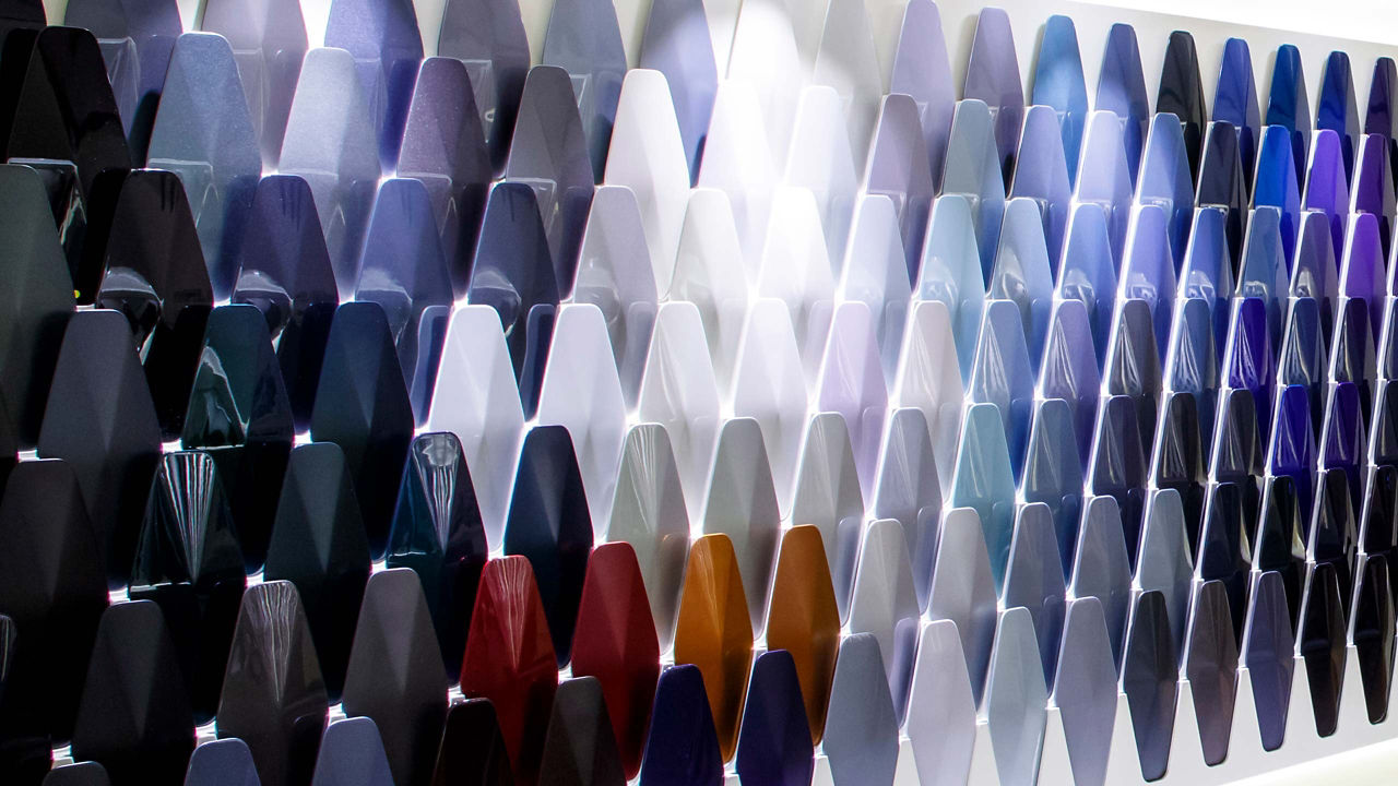 An array of SV bespoke paint samples