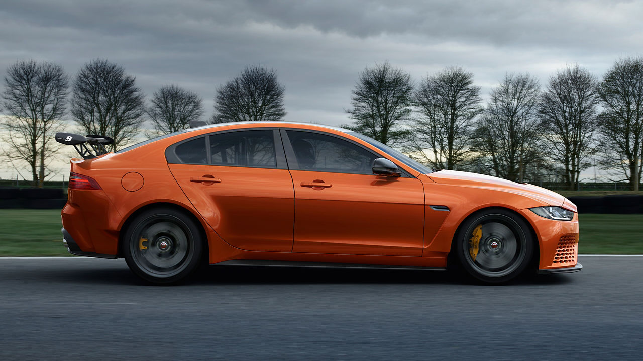 Jaguar Car running on the road