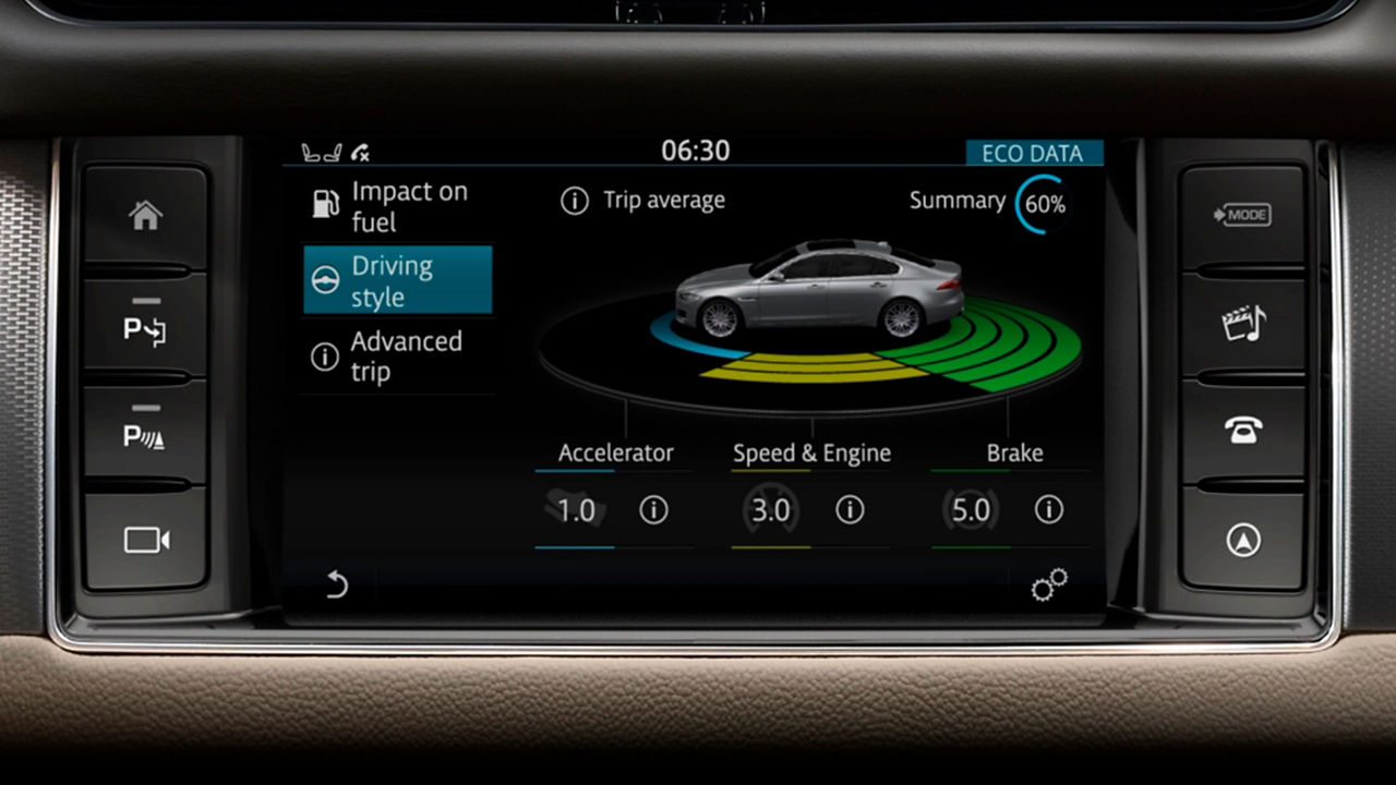 Jaguar car infotainment system