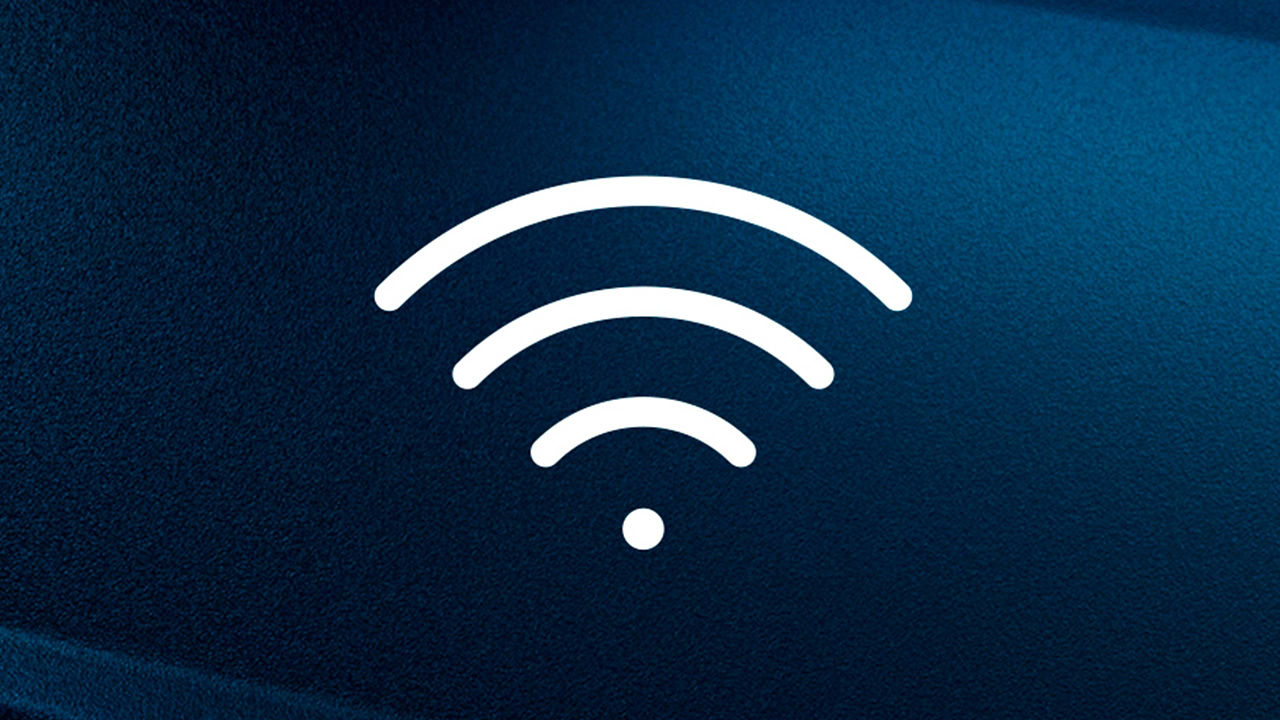 Wifi symbol in navy blue background