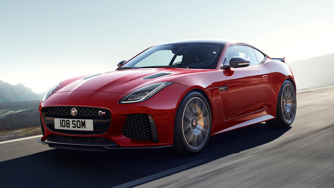 Jaguar F-TYPE running on the road