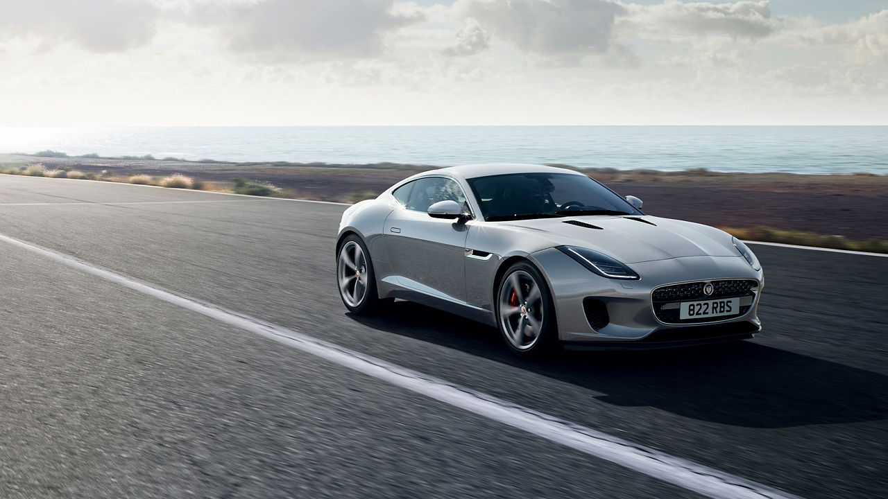 Jaguar F-TYPE running on highway road