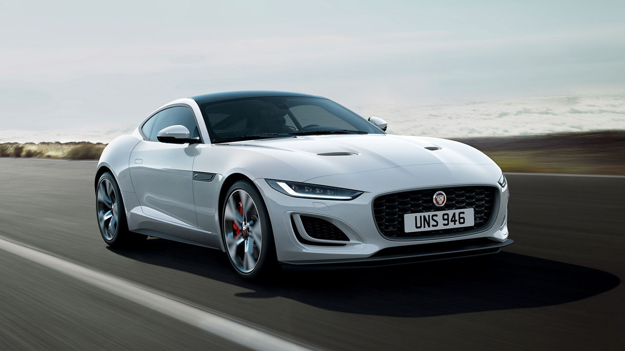 Jaguar F-TYPE running on highway road