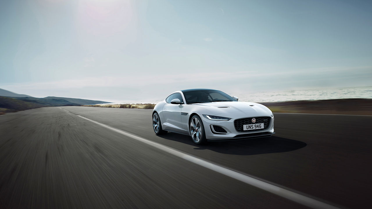 Jaguar F-Type running on road