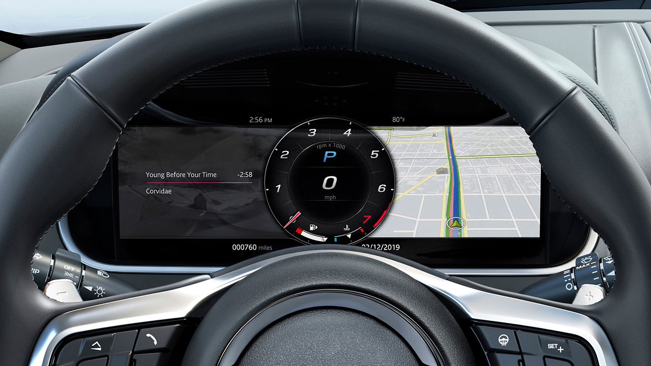 Jaguar F-Type digital infotainment cluster 