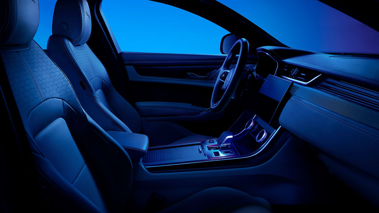 View of Jaguar XF interior dashboard