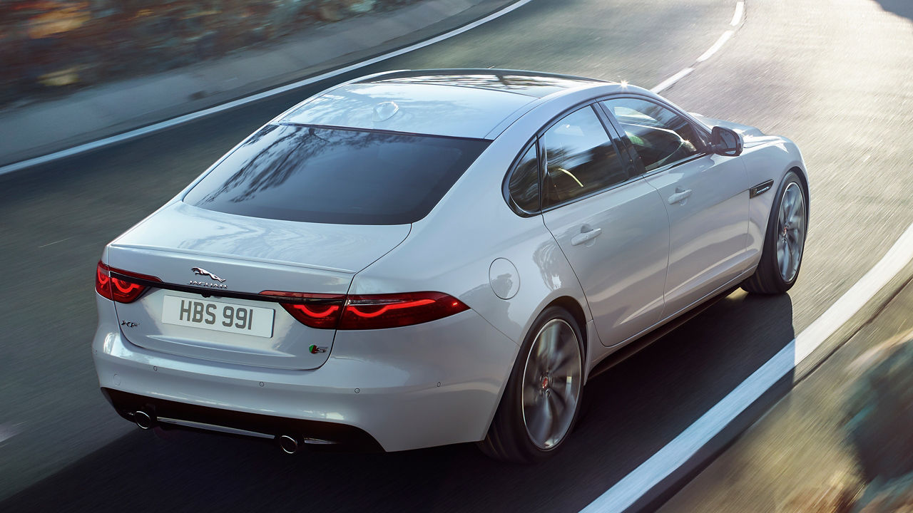 Jaguar XF running on the road