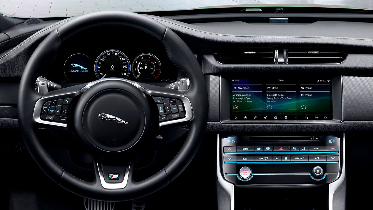 Jaguar XF InControl system and interior details 