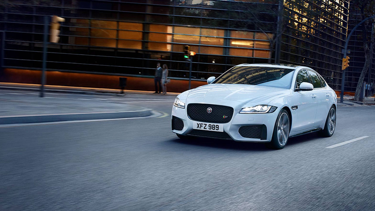 Jaguar XF Running on City Road