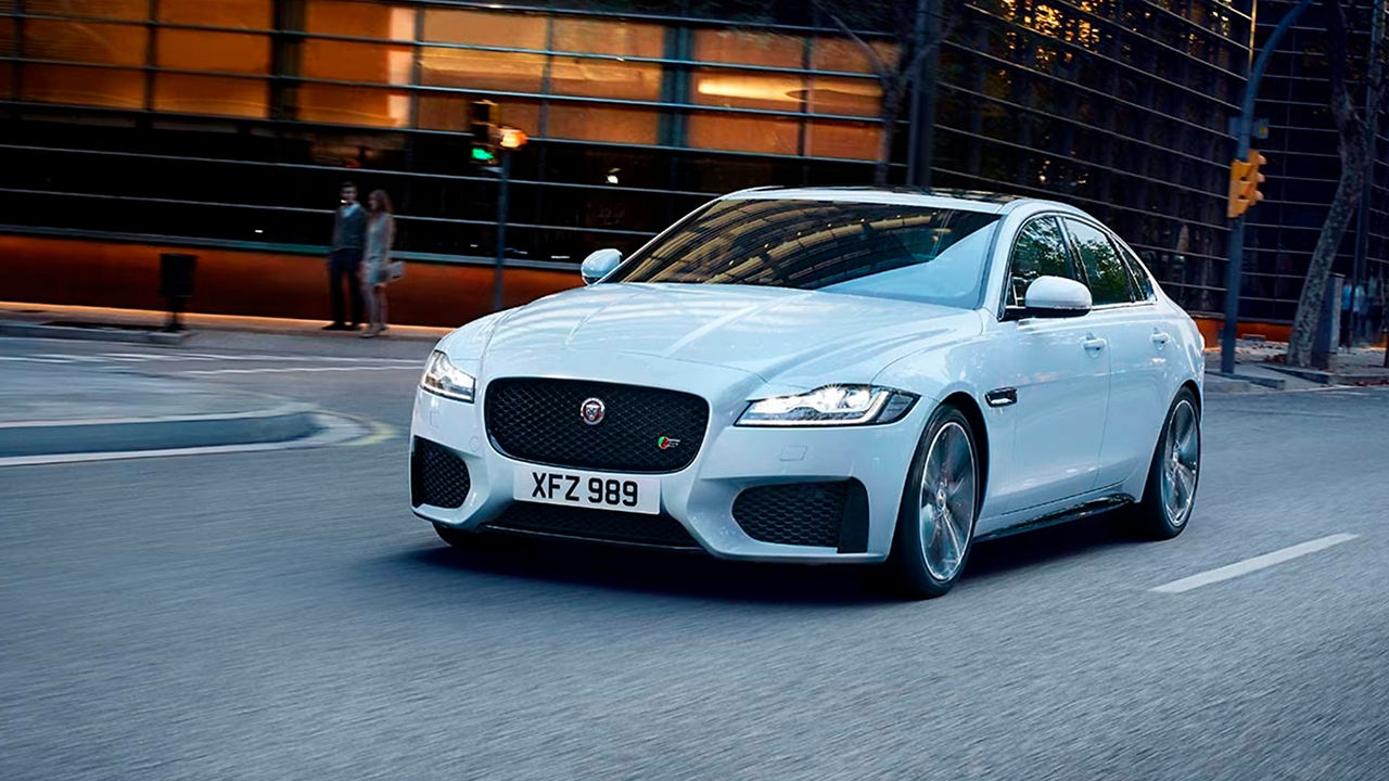 Jaguar XF Running on City Road