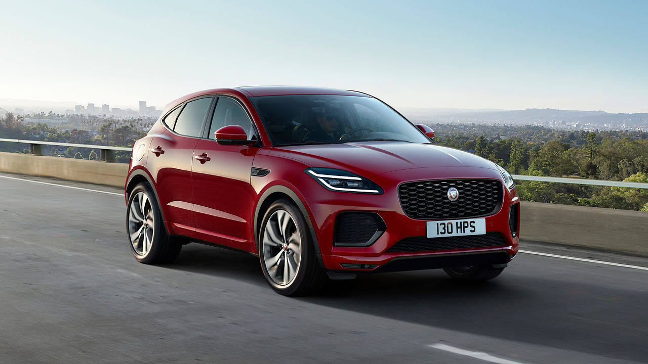 Jaguar E-Pace running on the road