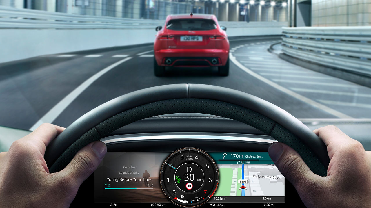 Jaguar E-PACE Close View of Steering Wheel