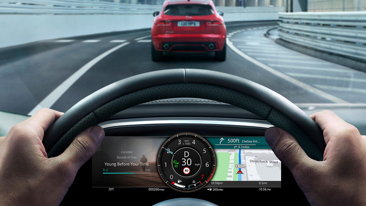 Jaguar E-Pace speedo meter details 