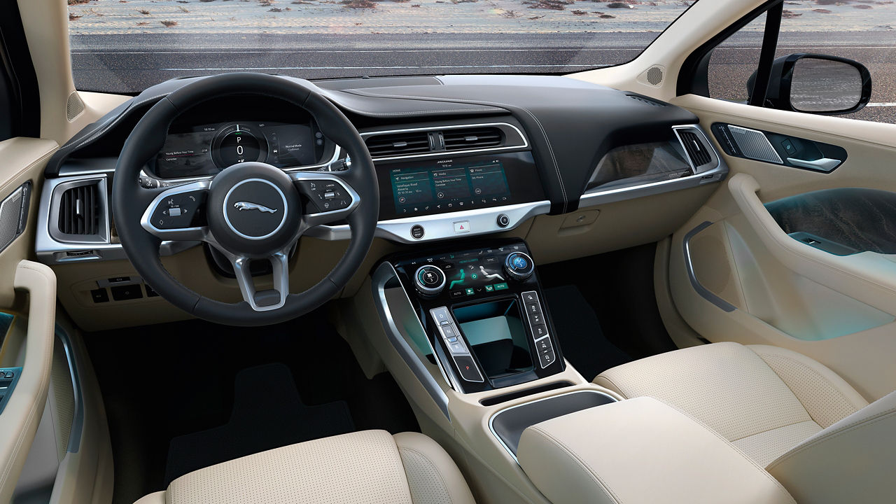 Jaguar I-PACE Interior with beige and black combination