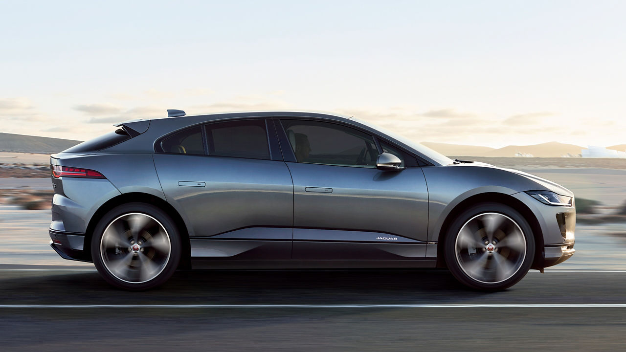 Jaguar I-Pace running on the road