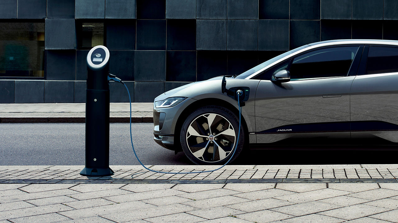 Jaguar I-PACE EV at charging station