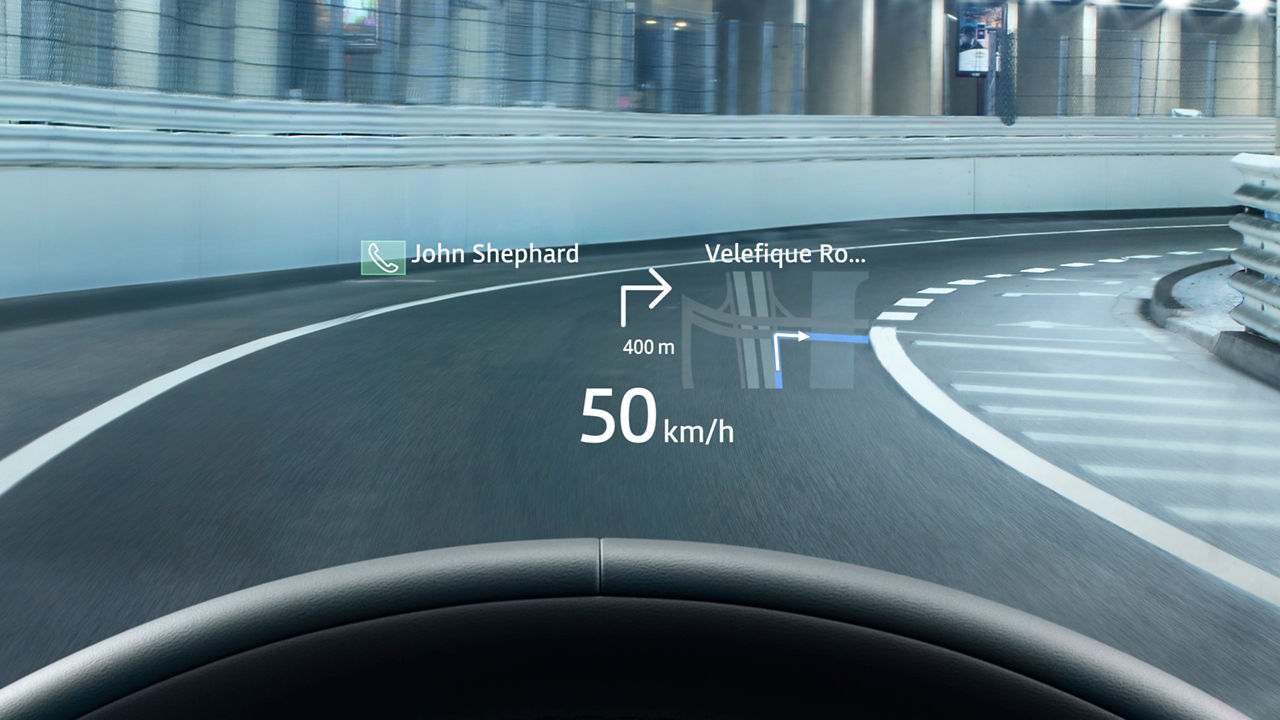 Jaguar I-PACE Navigation on Driving Window Screen