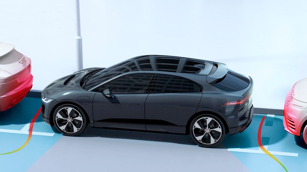 New Jaguar car parked at during the launch 