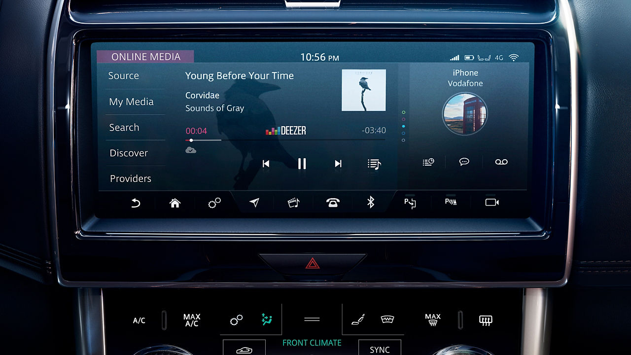 Jaguar XE Close View of Infotainment