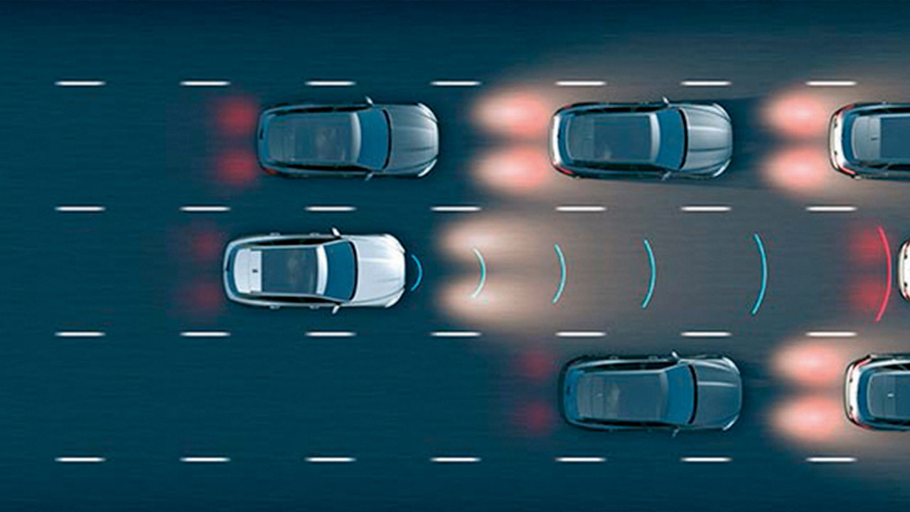 Jaguar F-Pace ADAPTIVE CRUISE CONTROL WITH QUEUE ASSIST Illustration