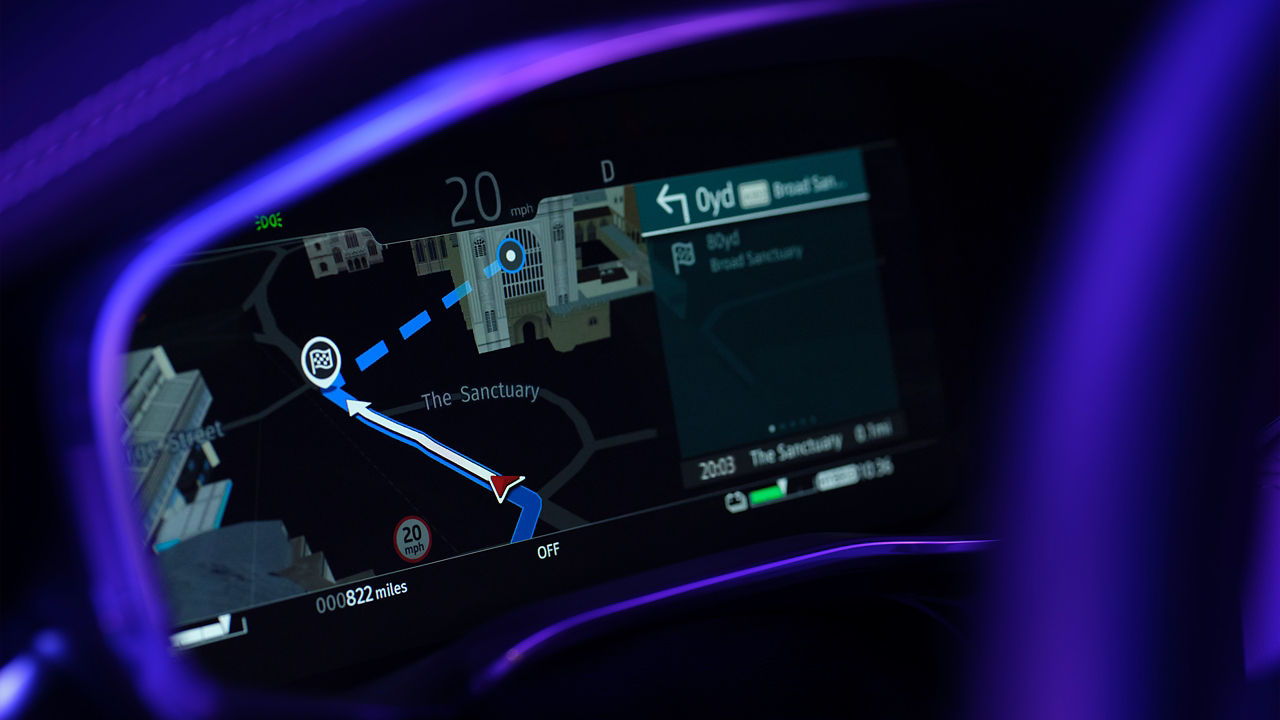 JDX car navigation map in touch screen display