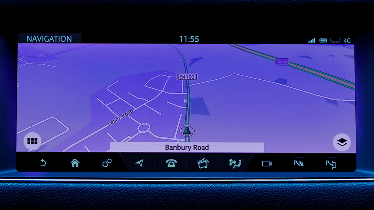 Infotainment touch screen display of Jaguar