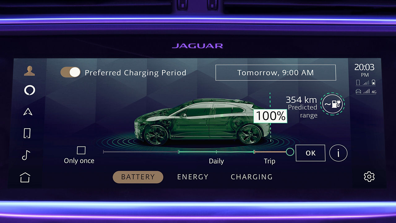 Jaguar infotainment touch screen display