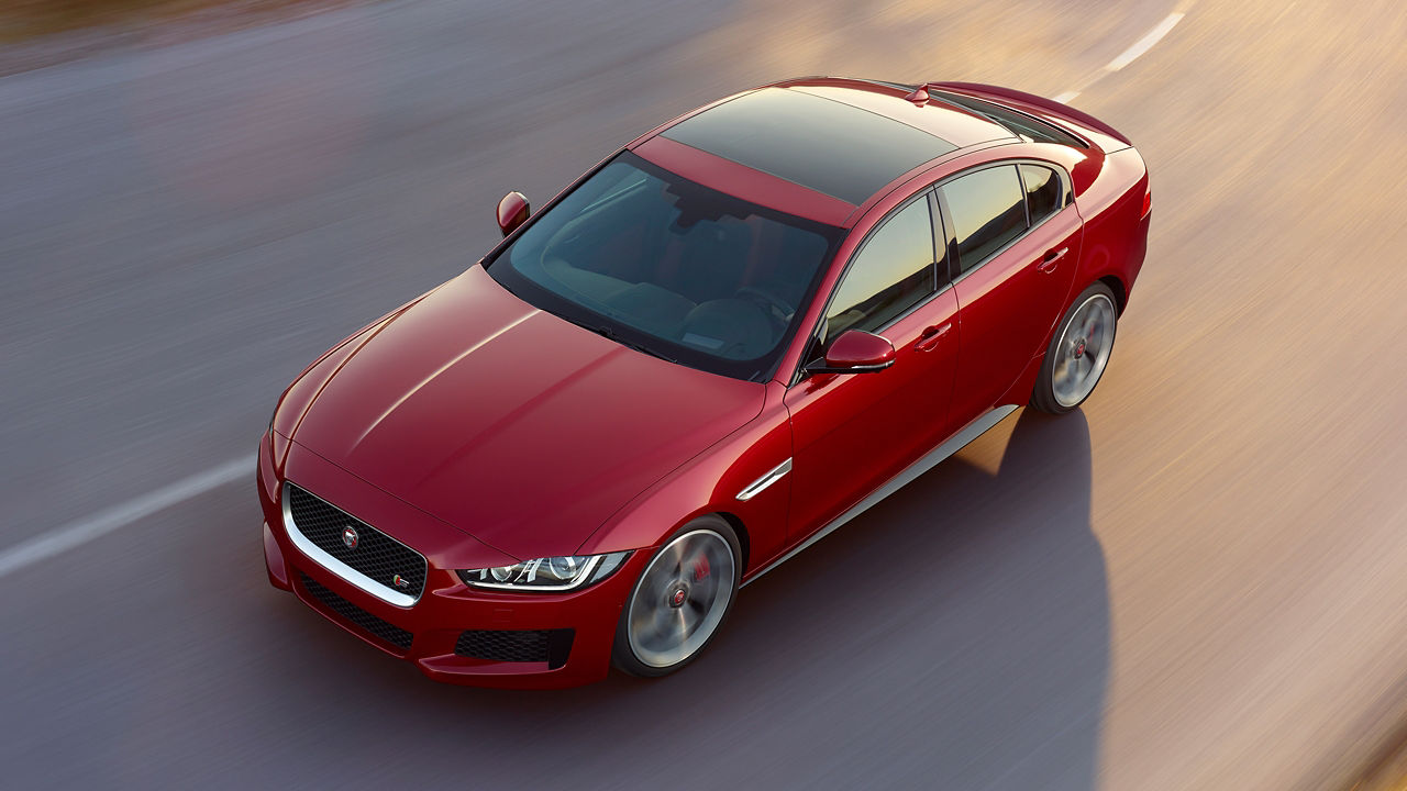 Jaguar XE running on the road