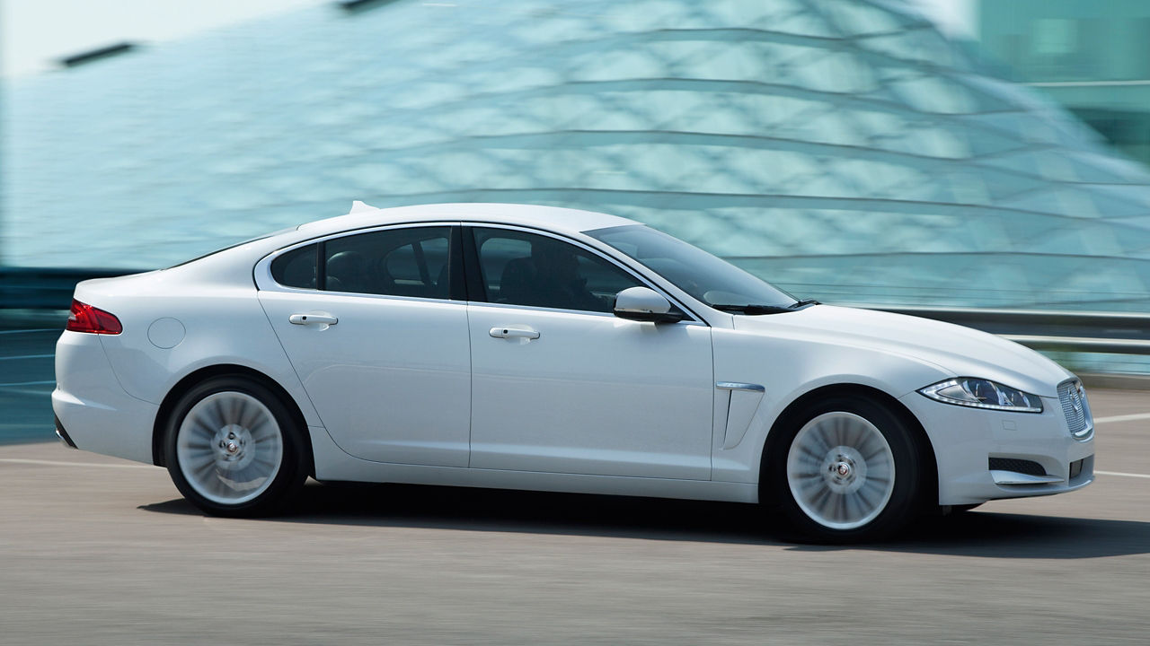 Jaguar XF running on the road 